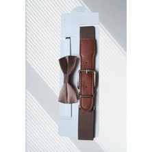 Erkek Çocuk 1-14 Yaş Uyumlu Lastikli Ayarlanabilir Özellikli Kemer ve Papyon Takımı