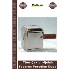 Carlburn #kupa 11 x 7 cm Dayanıklı Şık Koleksiyon Thor Çekici Mjolnir Tasarım Porselen Kupa Bardak