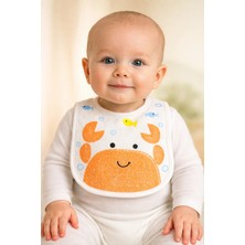 Almira Anne Bebek Bebekler Için Yengeç Desenli Turuncu Önlük 0-12 Ay Unisex Bebek Giyim