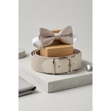 Erkek Çocuk 1-14 Yaş Uyumlu Lastikli Ayarlanabilir Özellikli Kemer ve Papyon Takımı