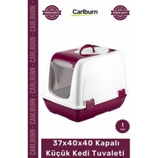Carlburn #petshop Yavru Yetişkin Üstten Açılır Koku Giderici Şeffaf Kapılı 37X40X40 Kapalı Küçük Kedi Tuvaleti