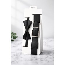 Erkek Çocuk 1-14 Yaş Uyumlu Lastikli Ayarlanabilir Özellikli Kemer ve Papyon Takımı