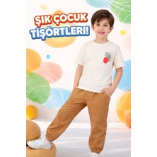 Almira Anne Bebek Erkek Çocuk Krem Renk Desenli Takım - Rahat Günlük Giyim