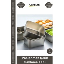 Carlburn #saklama Mutfak Tipi 135X105X5 Dayanıklı Hijyenik Koku Geçirmez Şık Paslanmaz Çelik Saklama Kabı