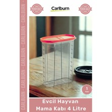 Carlburn Özel Üretim Dayanıklı A Kalite Plastik Hava Geçirmez Sızdırmaz Kapaklı Taze Tutan Mama Kabı 4 Litre