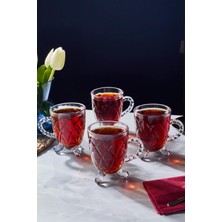 Feyza Design Şık 4'lü Cam Ayaklı Bardak Seti, Zarif ve Kullanışlı Tasarım