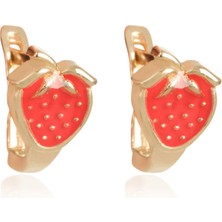 Berk Mücevherat 14 Ayar Altın Çilek Figürlü Çocuk Küpesi