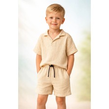 Almira Anne Bebek Çocuk Erkek Kısa Kollu Müslin Takım Yazlık Rahat Giyim