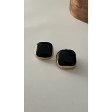 Solène Dark Gold-Siyah Çelik Küpe