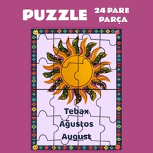Zerya Pazil Bi Kurdî Tebax Ağustos Ayı - Kürtçe Puzzle Yapboz (24 Pare/parça - A5)