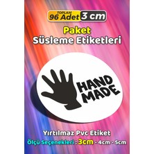Sb Store Hand Made Ambalaj Hediye Paket Süsleme Etiketi Model 76 - 96 Adet 3cm