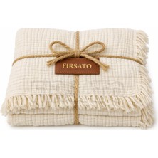 Fırsato 4 Katlı Müslin Bebek Battaniyesi – 100X120 Cm, Saçaklı, Yumuşak Dokulu, %100 Pamuk