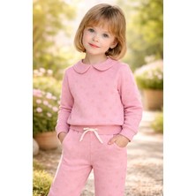 Almira Anne Bebek Kız Çocuk Çiçek Desenli Bebek Yaka Uzun Kollu Takım