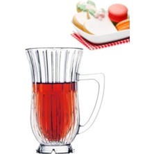 Feyza Design Şık ve Modern Ayaklı Çay Bardağı Seti, 6'lı Kristal Tasarım