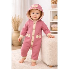 Almira Anne Bebek Bebek Giyim Pamuklu Kız Tulum Yazlık Kapşonlu Düğmeli