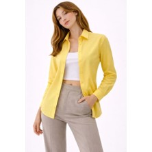 Wmpulse Uzun Kollu Gömlek Düğmeli Klasik Yaka Günlük ve Ofis Şıklığına Uygun - Sarı
