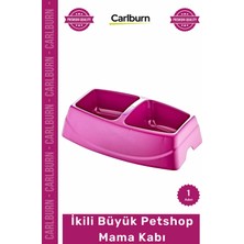 Carlburn #petshop Birinci Sınıf Kaliteli Plastik Kedi Köpek Su Kabı Renkli Dayanıklı Ikili Büyük Mama Kabı