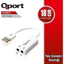 Binbir Göz Bilgisayar Qport Q-USK71 USB To Soundcard 7.1 USB Ses Kartı