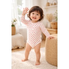 Almira Anne Bebek Bebek Body Uzun Kollu Kız Bebek Pamuklu Çıtçıtlı Kalpli Yüzde 100 Pamuklu