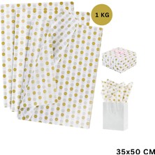 Roco Paper Co. Altın Puantiyeli Pelur Kağıt, Dekoratif Hediye Paketleme ve Ambalaj Kağıdı 35X50 Cm, 1 kg ~ 230 Adet