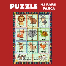 Zerya Pazil Bi Kurdî Navên Ajalan Hayvanlar - Kürtçe Puzzle Yapboz (42 Pare/parça - A4)