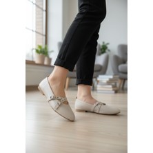 Enoch Kadın Çift Kemerli Kuşgözü Detaylı Zarif Modern Babet