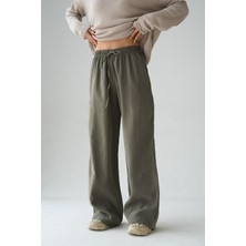 Elvara Tencel Cupra Kumaş Geniş Paça Kadın Pantolon