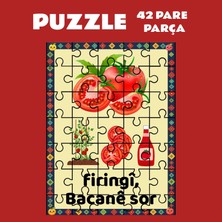 Zerya Pazil Bi Kurdî Firingî Bacanê Sor Domates - Kürtçe Puzzle Yapboz (42 Pare/parça - A4)