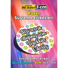 Sb Store Teşekkürler Ambalaj Hediye Paket Süsleme Etiketi Model 71 - 96 Adet 3cm