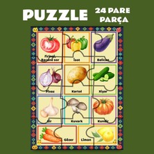 Zerya Pazil Bi Kurdî Sewze Sebzeler - Kürtçe Puzzle Yapboz (24 Pare/parça - A5)