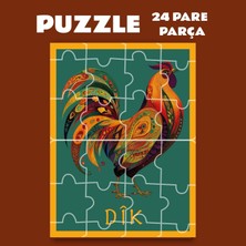 Zerya Pazil Bi Kurdî Dîk Horoz - Kürtçe Puzzle Yapboz (24 Pare/parça - A5)