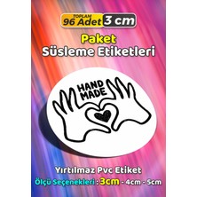Sb Store Hand Made Ambalaj Hediye Paket Süsleme Etiketi Model 77 - 96 Adet 3cm