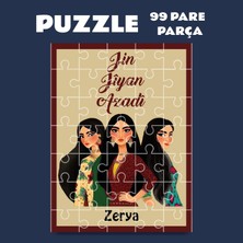 Zerya Isme Özel Pazil Bi Kurdî Jin Jiyan Azadi - Kürtçe Puzzle Yapboz (99 Pare/parça - A4) Isim Için Mesaj Atınız