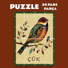 Zerya Pazil Bi Kurdî Çûk Çivik Kuş - Kürtçe Puzzle Yapboz (24 Pare/parça - A5)
