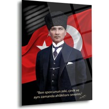 Shiny Art Atatürk “ben Sporcunun Zeki, Çevik ve Ahlâklısını Severim” Cam Tablo – ATA255