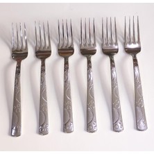 Abnturk Paslanmaz Çelik Yemek Çatalı Set Boncuk Md 20CM 6 Adet Orta Kalite Çatal Günlük Kullanıma Sofra Seti