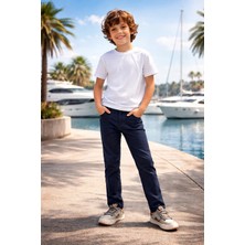 Almira Anne Bebek Erkek Çocuk Pantolon 12-16 Yaş Lacivert Keten Günlük Giyim