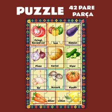 Zerya Pazil Bi Kurdî Sewze Sebze Isimleri - Kürtçe Puzzle Yapboz (42 Pare/parça - A4)