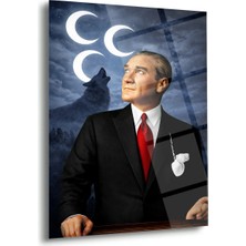 Shiny Art Atatürk Bozkurt Üç Hilal Cam Tablo – ATA271
