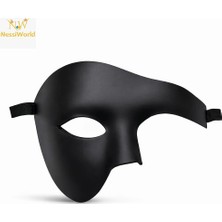 Epilons Mey Ithalat® Siyah Yarım Erkek Maske – Phantom Parti &amp; Balo Maskesi