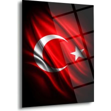 Shiny Art Türk Bayrağı Dalgalı Ay Yıldız Cam Tablo – ATA279