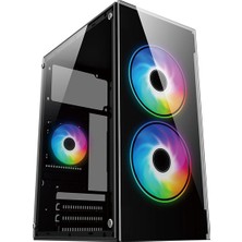 Binbir Göz Bilgisayar Iromx BTX-B350G 350W 2X12 cm Rgb Fan Atx 1xusb2.0/1xusb3.0 Siyah Mını Gamıng Kasa