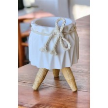 Özbience El Yapımı Küçük Beton Saksı ve Dekoratif Obje Seti