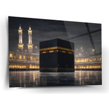 Shiny Art Kabe Mescid-I Haram Gece Görünümü Islami Cam Tablo – ISL220