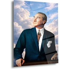 Shiny Art Atatürk Gökyüzü Portre Cam Tablo – ATA266