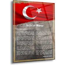 Shiny Art Istiklal Marşı Cam Tablo – Türk Bayraklı – ATA259