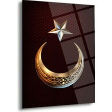 Shiny Art Türk Bayrağı Hilal Yıldız Cam Tablo – ATA277