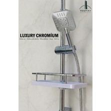 Tesitay Sürgülü Duş Seti Geniş Şampuanlıklı Banyo Takımı Arsenik