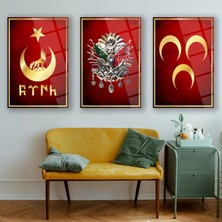 Shiny Art Osmanlı Sembolleri 3’lü Cam Tablo Seti – ISL227