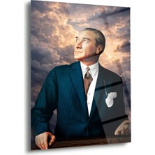 Shiny Art Atatürk Bulut Arka Plan Cam Tablo – ATA267